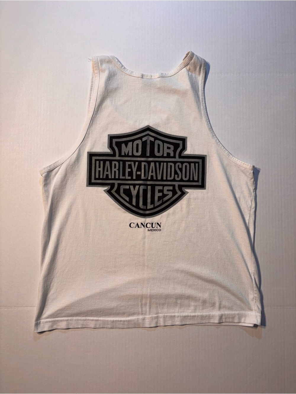 Vtg Harley Davidson Motorcycle Cancun Mexico Shield Logo 90’s Tank Top T-shirt